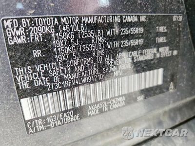 Zdjęcie 13 z 13 samochodu: 2020 TOYOTA RAV4 XLE PREMIUM VIN:2T3C1RFV4LW094210 - miniatura