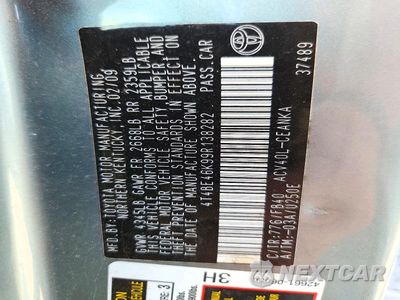Zdjęcie 12 z 12 samochodu: 2009 TOYOTA CAMRY LE VIN:4T4BE46K99R138282 - miniatura