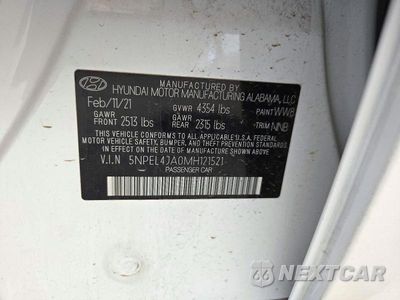 Zdjęcie 12 z 12 samochodu: 2021 HYUNDAI SONATA SEL VIN:5NPEL4JA0MH121521 - miniatura