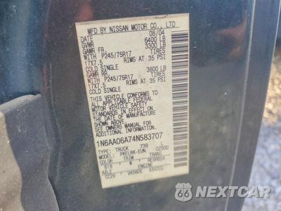 Zdjęcie 12 z 12 samochodu: 2004 NISSAN TITAN XE VIN:1N6AA06A74N583707 - miniatura