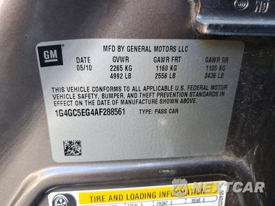Zdjęcie 13 z 13 samochodu: 2010 BUICK LACROSSE CXL VIN:1G4GC5EG4AF288561 - miniatura