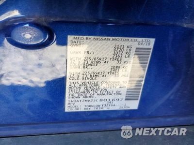 Zdjęcie 13 z 13 samochodu: 2018 NISSAN ROGUE SV VIN:5N1AT2MV2JC801697 - miniatura