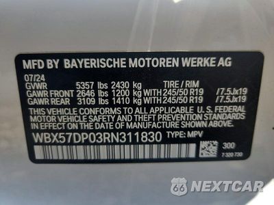 Zdjęcie 13 z 13 samochodu: 2024 BMW X3 XDRIVE30I VIN:WBX57DP03RN311830 - miniatura