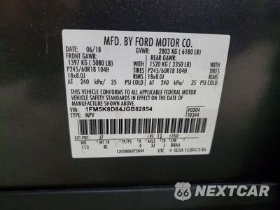 Zdjęcie 14 z 14 samochodu: 2018 FORD EXPLORER XLT VIN:1FM5K8D84JGB82854 - miniatura