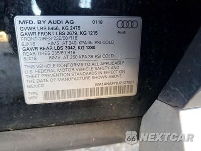 Zdjęcie 13 z 13 samochodu: 2018 AUDI Q5 PREMIUM VIN:WA1ANAFY0J2127551 - miniatura