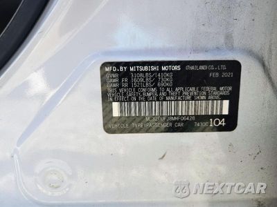 Zdjęcie 12 z 12 samochodu: 2021 MITSUBISHI MIRAGE G4 ES VIN:ML32FUFJ8MHF06428 - miniatura