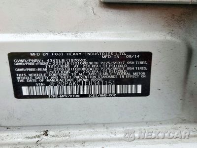 Zdjęcie 13 z 13 samochodu: 2014 SUBARU XV CROSSTREK 2.0 LIMITED VIN:JF2GPAKC1EH341151 - miniatura