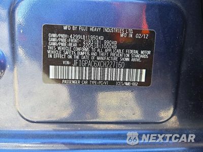Zdjęcie 12 z 12 samochodu: 2012 SUBARU IMPREZA PREMIUM VIN:JF1GPAC6XCH227160 - miniatura