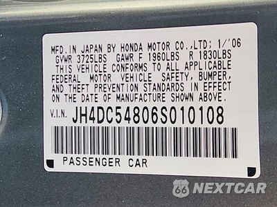 Zdjęcie 12 z 12 samochodu: 2006 ACURA RSX VIN:JH4DC54806S010108 - miniatura