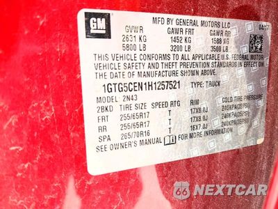 Zdjęcie 12 z 12 samochodu: 2017 GMC CANYON SLE VIN:1GTG5CEN1H1257521 - miniatura