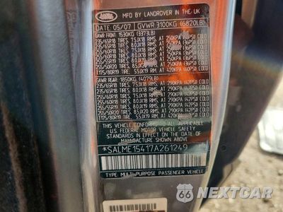 Zdjęcie 13 z 13 samochodu: 2007 LAND ROVER RANGE ROVER HSE VIN:SALME15417A261249 - miniatura