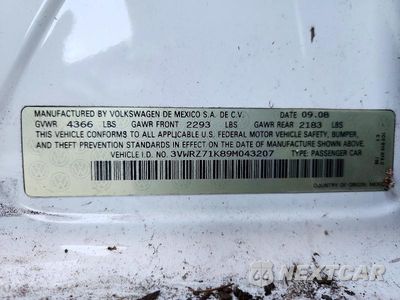 Zdjęcie 12 z 12 samochodu: 2009 VOLKSWAGEN JETTA VIN:3VWRZ71K89M043207 - miniatura