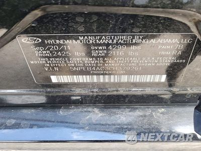 Zdjęcie 12 z 12 samochodu: 2012 HYUNDAI SONATA GLS VIN:5NPEB4AC3CH379261 - miniatura
