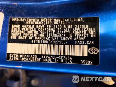 Zdjęcie 12 z 12 samochodu: 2019 TOYOTA CAMRY LE VIN:4T1B11HK9KU279537 - miniatura