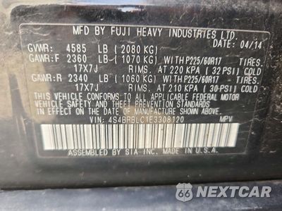 Zdjęcie 12 z 12 samochodu: 2014 SUBARU OUTBACK 2.5I LIMITED VIN:4S4BRBLC1E3308120 - miniatura