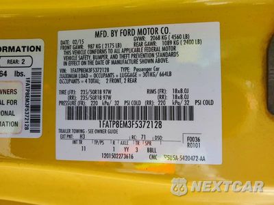 Zdjęcie 12 z 12 samochodu: 2015 FORD MUSTANG VIN:1FATP8EM3F5372128 - miniatura