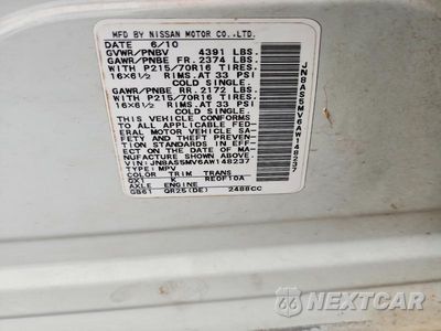 Zdjęcie 13 z 13 samochodu: 2010 NISSAN ROGUE S VIN:JN8AS5MV6AW148237 - miniatura