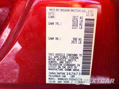 Zdjęcie 13 z 13 samochodu: 2017 NISSAN ALTIMA 2.5 SR VIN:1N4AL3AP5HC167673 - miniatura