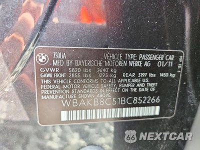 Zdjęcie 12 z 12 samochodu: 2011 BMW 750 LI VIN:WBAKB8C51BC852266 - miniatura