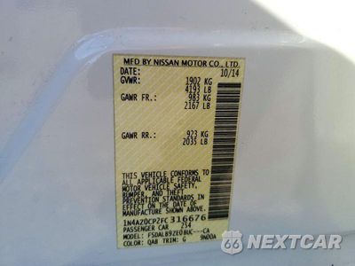 Zdjęcie 12 z 12 samochodu: 2015 NISSAN LEAF S VIN:1N4AZ0CP2FC316676 - miniatura