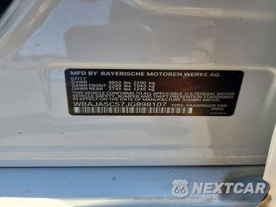 Zdjęcie 12 z 12 samochodu: 2018 BMW 530 I VIN:WBAJA5C57JG898107 - miniatura