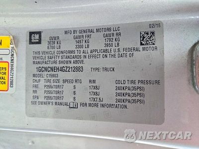Zdjęcie 12 z 12 samochodu: 2016 CHEVROLET SILVERADO C1500 VIN:1GCNCNEH4GZ212883 - miniatura