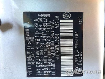 Zdjęcie 12 z 12 samochodu: 2008 TOYOTA CAMRY LE VIN:4T1BE46K78U261538 - miniatura