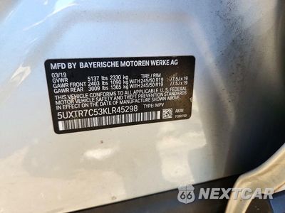 Zdjęcie 12 z 12 samochodu: 2019 BMW X3 SDRIVE30I VIN:5UXTR7C53KLR45298 - miniatura