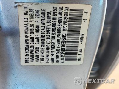 Zdjęcie 13 z 13 samochodu: 2014 HONDA CIVIC LX VIN:19XFB2F5XEE069053 - miniatura