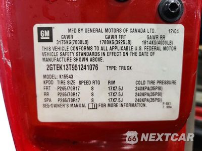 Zdjęcie 12 z 12 samochodu: 2005 GMC NEW SIERRA K1500 VIN:2GTEK13T951241076 - miniatura