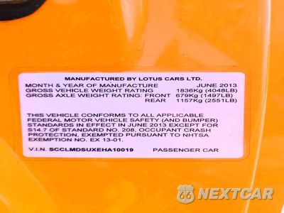 Zdjęcie 12 z 12 samochodu: 2014 LOTUS EVORA VIN:SCCLMDSUXEHA10019 - miniatura