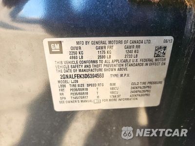 Zdjęcie 13 z 13 samochodu: 2013 CHEVROLET EQUINOX LTZ VIN:2GNALFEK3D6394560 - miniatura