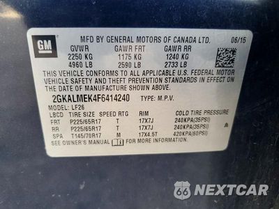 Zdjęcie 12 z 12 samochodu: 2015 GMC TERRAIN SLE VIN:2GKALMEK4F6414240 - miniatura