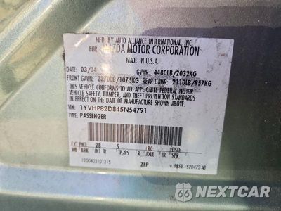Zdjęcie 12 z 12 samochodu: 2004 MAZDA 6 S VIN:1YVHP82D845N54791 - miniatura