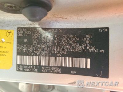 Zdjęcie 12 z 12 samochodu: 2005 TOYOTA HIGHLANDER BASE VIN:JTEDP21AX50064419 - miniatura