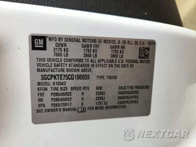 Zdjęcie 12 z 12 samochodu: 2012 CHEVROLET SILVERADO K1500 LTZ VIN:3GCPKTE75CG186859 - miniatura
