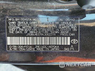 Zdjęcie 12 z 12 samochodu: 2010 TOYOTA COROLLA LE VIN:JTDBU4EE9AJ062274 - miniatura