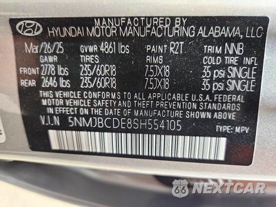 Zdjęcie 13 z 13 samochodu: 2025 HYUNDAI TUCSON SEL VIN:5NMJBCDE8SH554105 - miniatura