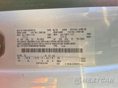 Zdjęcie 12 z 13 samochodu: 2022 FORD F150 SUPER CAB VIN:1FTEX1EB5NKE18566 - miniatura