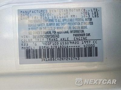 Zdjęcie 12 z 12 samochodu: 2022 NISSAN SENTRA SV VIN:3N1AB8CV2NY245743 - miniatura