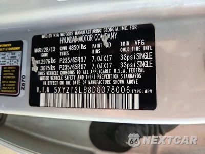 Zdjęcie 14 z 14 samochodu: 2013 HYUNDAI SANTA FE SPORT 2.4L VIN:5XYZT3LB8DG078006 - miniatura