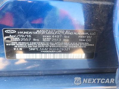 Zdjęcie 12 z 12 samochodu: 2016 HYUNDAI SONATA LIMITED VIN:5NPE34AF9GH429321 - miniatura