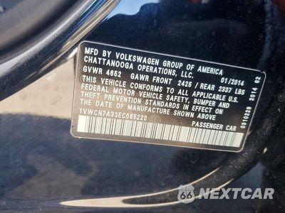 Zdjęcie 12 z 12 samochodu: 2014 VOLKSWAGEN PASSAT SEL VIN:1VWCN7A33EC065220 - miniatura