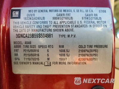 Zdjęcie 13 z 13 samochodu: 2009 CHEVROLET HHR LT VIN:3GNCA23B59S504981 - miniatura