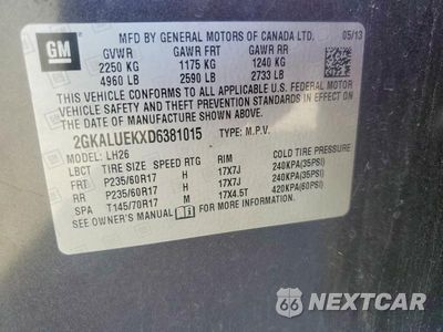 Zdjęcie 12 z 12 samochodu: 2013 GMC TERRAIN SLT VIN:2GKALUEKXD6381015 - miniatura