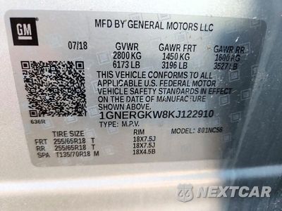 Zdjęcie 13 z 13 samochodu: 2019 CHEVROLET TRAVERSE LT VIN:1GNERGKW8KJ122910 - miniatura