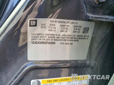 Zdjęcie 12 z 12 samochodu: 2012 BUICK LACROSSE VIN:1G4GA5ER3CF320359 - miniatura