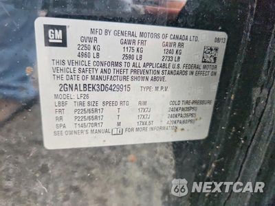 Zdjęcie 14 z 14 samochodu: 2013 CHEVROLET EQUINOX LS VIN:2GNALBEK3D6429915 - miniatura