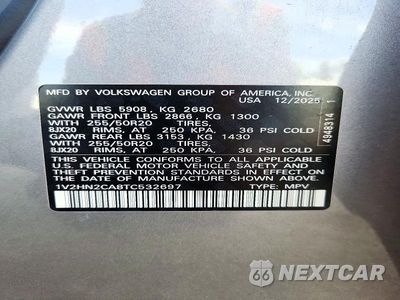Zdjęcie 13 z 13 samochodu: 2026 VOLKSWAGEN ATLAS SE VIN:1V2HN2CA8TC532697 - miniatura