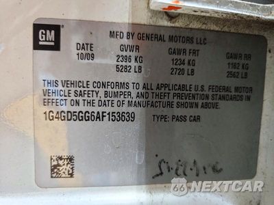 Zdjęcie 13 z 13 samochodu: 2010 BUICK LACROSSE CXL VIN:1G4GD5GG6AF153639 - miniatura